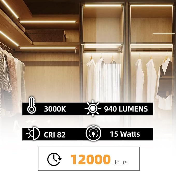 F15T8 18 Inch 15W T8 Fluorescent Replacement Tube Bulb Warm White 3000K Medium Bi-Pin G13 Base 6 Count