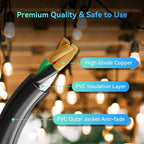 K KASONIC - 50 Ft Extension Cord with 3 Outlets, UL Listed 16/3 SJTW 3-Wire Grounded, 13A 125V 1625W for Indoor/Outdoor Use - Black