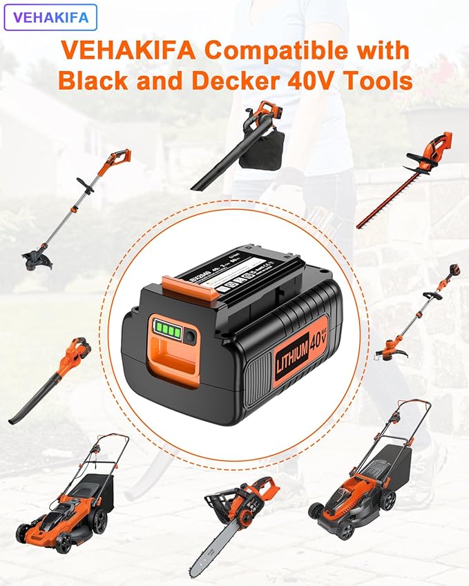 40V 2000mAH Lithiun Compatiable with Black and Decker 40V Max Lithiun Battery LST136 LCS1240 LBX2040 LBXR36 LHT2436 LBXR2036 LBX1540 LBX36 LSWV36 LST540 LST136W