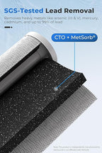 iSpring SGS-Tested Lead Removal Whole House Water Filter System w/ 3/4'' Push-Fit Stainless Steel Hoses, Reduces Arsenic, Cadmium, Mercury, Chlorine & up to 99% Lead, Model: WGB32B-CPB+AHPF12MNPT16X2