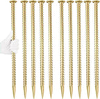 16 Inch Rebar Stakes 1/2 Inch Diameter Galvanized Steel Ground Anchors Heavy Duty Anchoring Spikes for Speed Bump, Parking Curb and Tent (10 Pack)