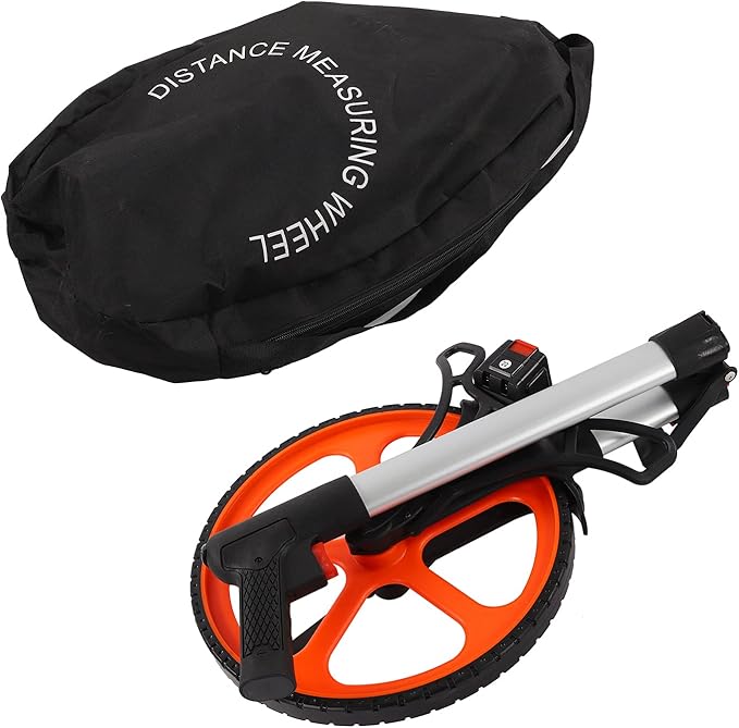 Distance Measuring Wheel in Feet, HighAccuracy Mechanical Hand Measuring Wheel with Wide Range Meters/Feet | Nylon PC Aluminum Construction | Ideal for Road and Land Surveys