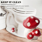 Toilet Bolt Caps, Mushroom Bathroom Decor Toilet Bolt Covers, Fun and Cute Bathroom Decor for Easy Toilet Installation - Decorative Covers for Toilet Bolts (Red Mushroom 2pcs)