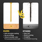 Wood Screws 3-1/2 Inch, FIXLINK Deck Screws #10 x 3-1/2", 105 PCS, Epoxy Coated, T25 Star Bit Above 1500 Hour Salt Spray Coating Outdoor Decking Screws Excellent Rust Resistant for Wood Fence, Tan