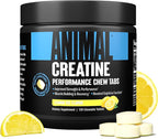 Animal Creatine Chews Tablets - Enhanced Creatine Monohydrate with AstraGin to Improve Absorption, Sea Salt for Added Pumps, Delicious and Convenient Chewable Tablets - Lemon Ice