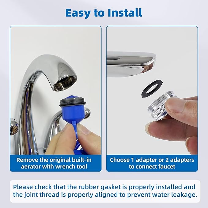 iFealClear 11 PCS Brass Faucet Adapter Kit, Kitchen Sink Aerator Adapters Fit Faucet with Removable Aerators, Male Female Thread Sink Faucet Adapter for Bathroom, Kitchen, Outdoor Garden Faucet, Rvs