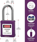 Lockout Tagout Locks with 2 Master Keys｜12-Pack Purple OSHA Loto Lock｜Keyed Different & Laser Coding｜Lock Out Padlock Kits for Machinery & Electrical Panels
