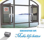 Window Screen Repair Tape，3IN X 16.5FT (196IN) Screen Tape mesh Repair for Window Screen and Screen Door tears Holes (Grey)