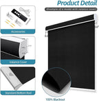 SmartWings Motorized Smart Blinds with Remote, Custom Automatic 100% Blackout Roller Shade Compatible with Alexa/Homekit/Google, Electric Smart Blinds for Indoor Windows, Vinyl Black