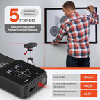 LifeBasis Stud Finder 5 in 1 Wall Scanner for Metal, Wood, Pipe, AC Wires, Measuring Tool for Length, Area, Volume, Stud Beam Detector USB Moisture Meter with Thermal Imager Screen and Alarm- Black