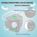 Head Mounted Face Dust Mask 20PCS,7 Layer Breathable Valve Disposable for Protection Construction Sanding Adult