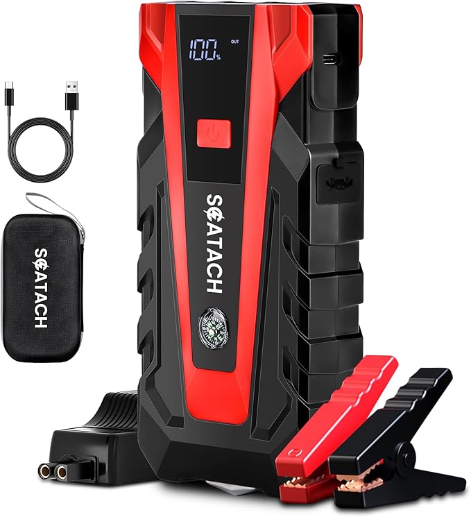 Scatach 011 5000A Car Battery Jump Starter,12V Jump Starter Battery Pack (up to 14.0L Gasoline and 12.0L Diesel Engine), Portable Jump Box with 3 Modes Flashlight and Jumper Cable