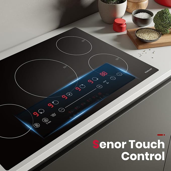 GASLAND 36 Inch Induction Cooktop 5 Burners, 7400W Built-in Induction Stovetop with Booster and Timer, 220-240V Electric Hob, 9 Power Levels, Senor Touch Control, Child Safety Lock, Hard Wire