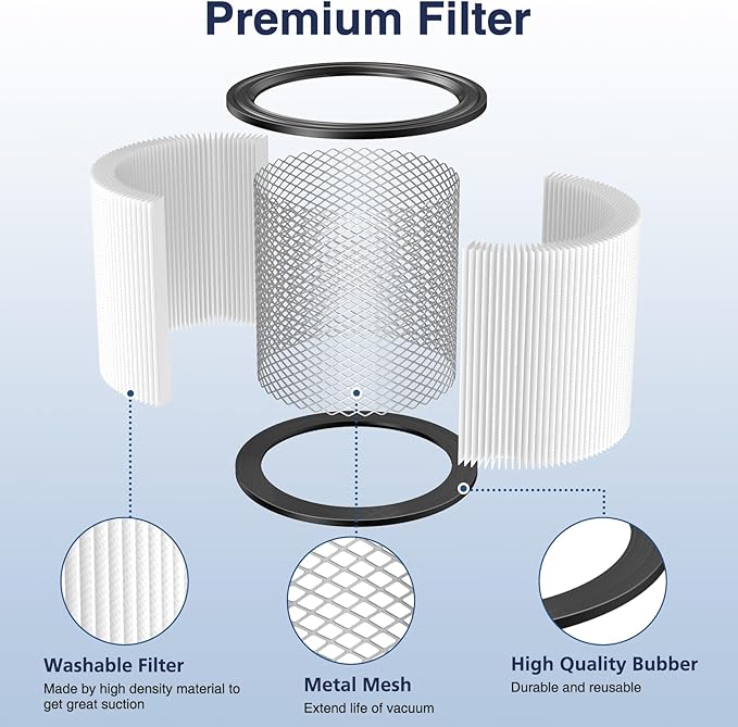 Foam Sleeve Filter for Shop-Vac 90304 90350 90333 Replacement for Most Wet/Dry Vacuum Cleaners 5 Gallon and Above, Compare to Part No.90304, 90585 (2+8+2+1)