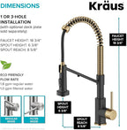 KRAUS Bolden 2-in-1 Commercial Style Pull Down Single Handle Water Filter Kitchen Faucet for Reverse Osmosis or Water Filtration System in Brushed Brass/Matte Black, KFF-1610BBMB