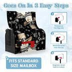 Winter Snowman Mailbox Cover Magnetic Large Size 25.5 x 21 Christmas Holiday Snowflakes Oversized Post Letter Box Wraps Decor for Outside Garden Yard Outdoor Decorations