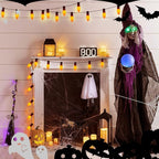 Abeja 25 Pack C9 Halloween Replacement Light Bulbs, Orange Ceramic Christmas Lights for Halloween Outdoor Patio Indoor Xmas String Lights, C9/E12 Candelabra Base, 7 Watt, Orange