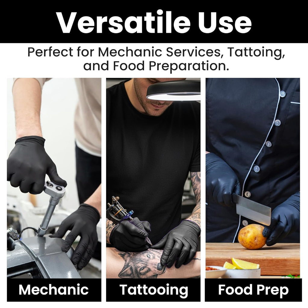 SAFEWAY USA Vinyl Disposable Gloves — Non-Latex and Powder Free, Heavy-Duty Protective and Multi-Purpose Gloves for Cleaning, Food Prep, Tattooing, Lab Works, Mechanics and More — (3000 pcs, X-Large)