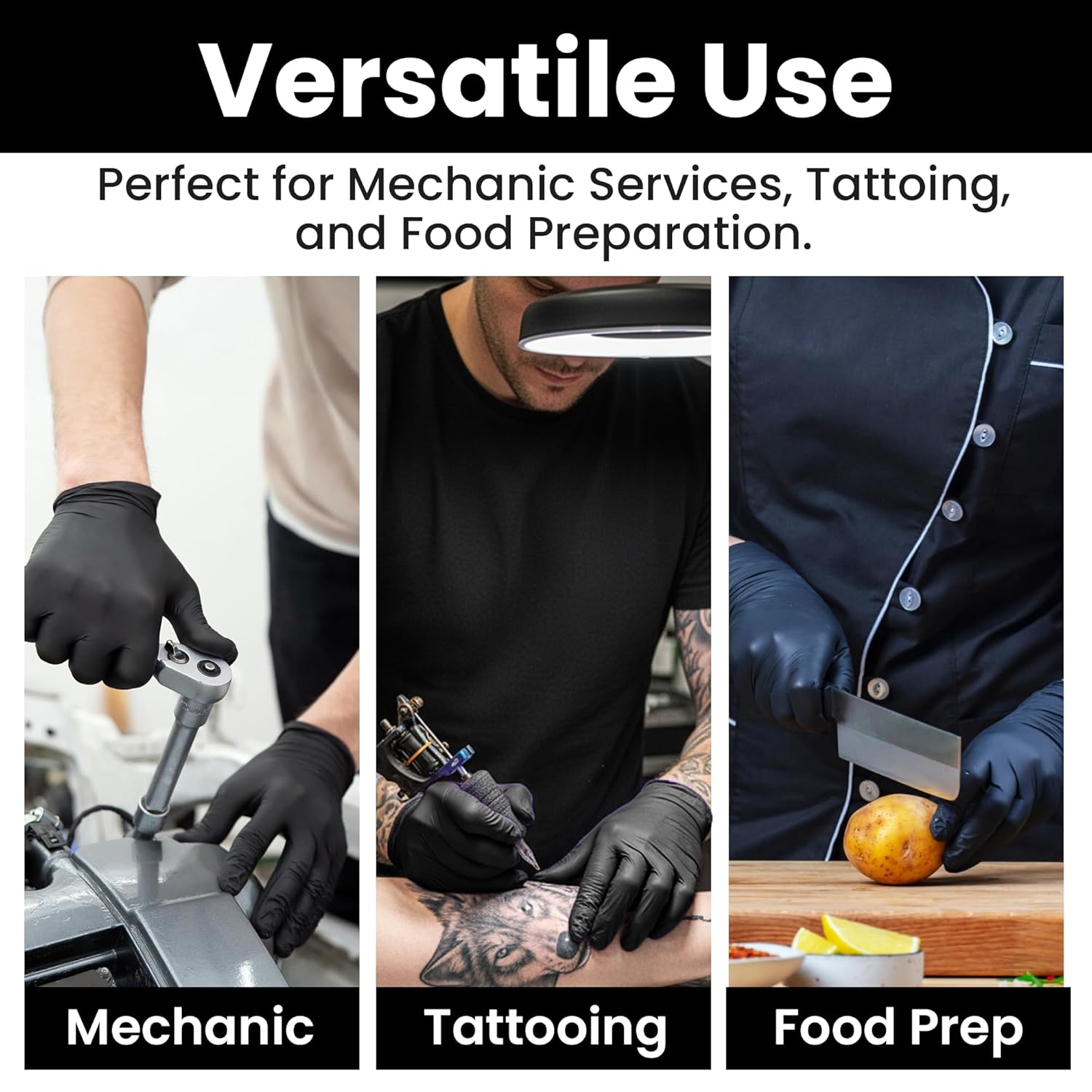 SAFEWAY USA Vinyl Disposable Gloves — Non-Latex and Powder Free, Heavy-Duty Protective and Multi-Purpose Gloves for Cleaning, Food Prep, Tattooing, Lab Works, Mechanics and More — (2000 pcs, Small)