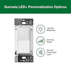 Lutron Sunnata Touch Dimmer Light Switch with Wallplate, LED+ Advanced Technology for LED and Incandescent, 3 Way/Multi Location, STCL-153MW-WH, White