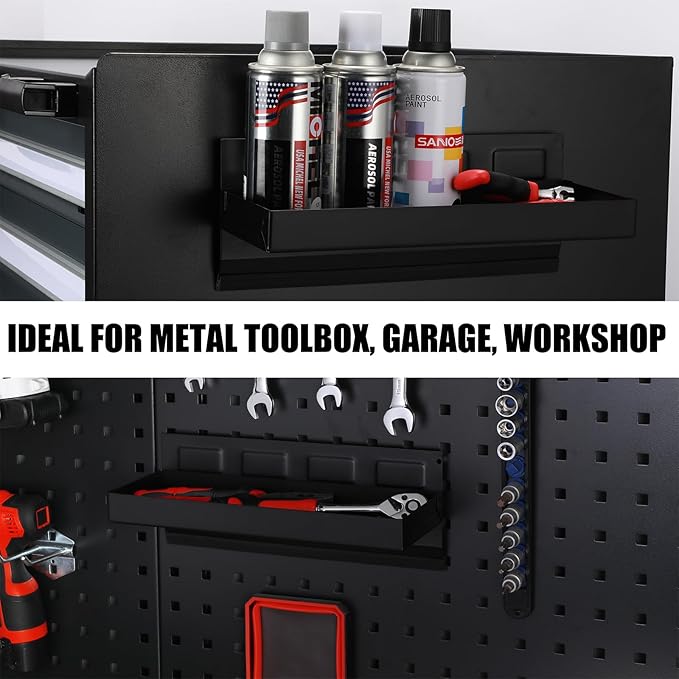 Mayouko Magnetic Tool Tray 12"x4.5"x1.25", Parts Organizer for Cabinets, Boxes, Chest, Garage Magnetic Side Toolbox Holder Shelf