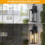 18'' Large Outdoor Wall Lights 2 Packs, Modern Black Exterior Lighting Fixtures, Waterproof Outdoor Sconces Porch Light for House Wall Mount, Farmhouse Wall Lanterns for Front Door, Garage
