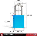 TRADESAFE Lockout Tagout Locks Set - 10 Blue Aluminum Loto Locks, Keyed Different Lock Out Tag Out Padlocks, 2 Keys Per Lockout Padlock, OSHA Compliant