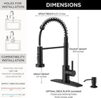 FORIOUS Kitchen Faucets with Sprayer, Stainless Steel Bar Sink Faucet Single Handle with Deck Plate, Commercial Pull Out Faucet for Kitchen Sink, Marine Boat Deck, Laundry Bar RV Camper