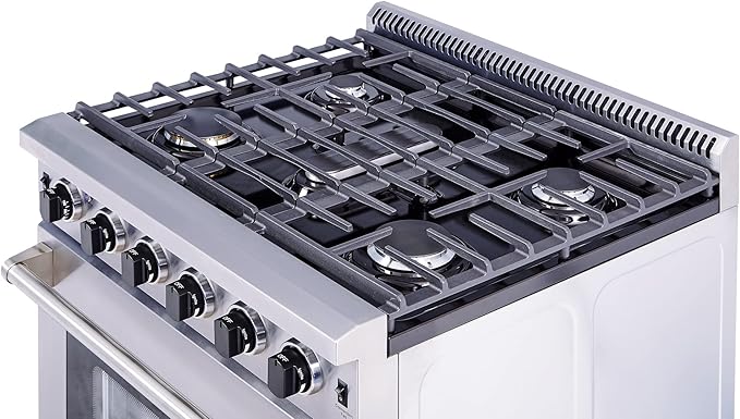 THOR Kitchen Freestanding Professional 30-Inch Gas Range in Stainless Steel - Model LRG3001ULP + LP Conversion Kit