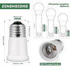 Light Socket Extender,E26 to E26 Medium Screw Bulb Socket Extension Adapter,Recessed Socket 1.2" Extensions,Light Cans Socket Extender Adapter