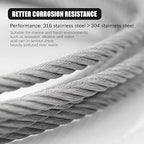 Wire Rope 328Ft 1/32" T316 Stainless Steel Cable 7 x 7 Strand Core Industrial Grade Stainless Steel Wire for Deck Railing, Cable Railing, Aircraft Cable, Outdoor Hanging