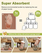 6 Pack Swedish Dishcloths for Kitchen - Reusable Dish Cloths for Washing Dishes Absorbent Cute Funny Kitchen Towels Cleaning Sponge, Sunrise