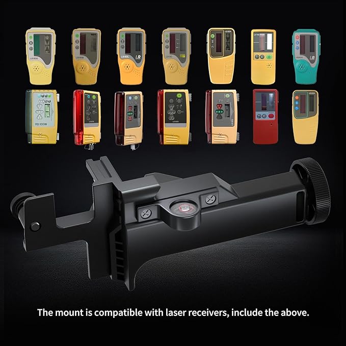 Laser Receiver Bracket Sensor Holder 6 for LS-80A,LS-80B,LS-80G,LS-80L,LS-80X,LS-30,LS-50B,LS-70A,LS-70B,LS-70C,LS-90,LS-B10,LS-B10W,LS-B20,LS-B20W,RD-100W and PA 350 Laser Level 312890112