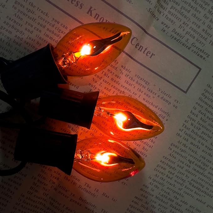 E12 Flicker Flame Replacement Candle Bulbs, 25-Pack Orange Flame Light Bulbs for Home Decor, Energy-Efficient Flickering Light Bulbs for Chandeliers, Wall Sconces, and Lanterns, UL Listed