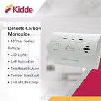Kidde Carbon Monoxide Detector with 10-Year Battery, 3 LED Lights & Alarm Memory, 6 Pack