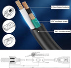 Black Extension Cord with Switch On/Off, 3 Prong Grounded Plug, 6.56 FT Insulated & Flame Retardant,125V 375W Indoor Power Cord, UL Listed