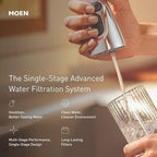 Moen Black Single Stage Under Sink Advanced Water Filtration System Advanced Carbon Replacement Filter for F9800, F9820