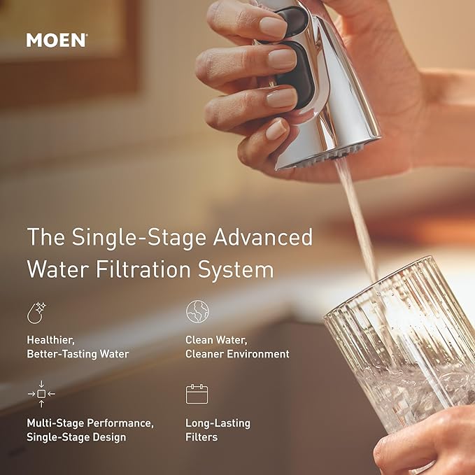 Moen Black Single Stage Under Sink Advanced Water Filtration System Standard Carbon Replacement Filter for F9800, F9810