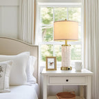 Wood Beaded Table Lamp Set of 2 for Living Room Bedroom Touch Control 3-Way Dimmable 24.5" Farmhouse Table Lamps Rustic Nightstand Bedside Lamps(2 Bulbs Included)