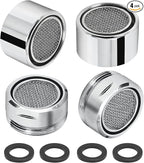 Litoexpe Faucet Aerator 4 PCS, Kitchen Sink Aerator Replacement Parts, Sink Faucet Male and Female Thread Water Saving Faucet Filter with Brass Shell and Gasket for Bathroom (15/16" and 55/64")