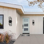 LamQee 2 Pack 25.6" Modern Outdoor Wall Light, Integrated LED 1200LM Large Exterior Lighting Fixture Rectangle Outdoor Sconce, Matte Black Wall Mount Porch Light Outside Lamp for House Garage Patio