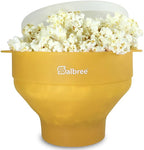 The Original Salbree Collapsible Silicone Microwave Popcorn Popper Maker Machine, Microwavable Bowl Holds 16 Cups, Uses Hot Air and Oil Always Optional - The Most Colors Available (Yellow)