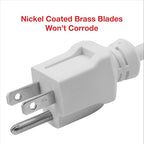 Clear Power 12 ft Indoor/Outdoor Extension Cord 16/3 SJTW, White, Water & Weather Resistant, Flame Retardant, 3 Prong Grounded Plug, CP10205