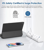 Jgstkcity Desk Clamp Power Strip USB C,40W Total Fast Charging Station,4 PD 20W USB C Ports,Desk Edge Mount Surge Protector,5 Outlets,Fit 1.96" Tabletop Edge,ETL Listed,White