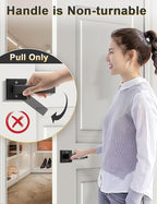 2 Pack Dummy Door Handles for Left Hand and Right Hand, Square Black Door Konbs for Closets, Non-Turning Single Side Pull