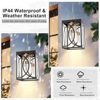 4-Lights Large 5CCT LED Outdoor Pendant Light Fixture, Porch Hanging Lighting Build-in LED Chips, Modern Exterior Lantern Chandelier Ceiling Mount for Patio Front Door