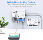 Surge Protector Power Strip 10 Ft Cord, Ultra Thin Flat Extension Cord with 6 Outlets 4 USB Ports(2 USB C), Flat Plug Power Strip, Braided Power Cord for College Dorm Room Essentials