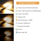 G9 LED Bulb Dimmable 3.2W (30-40W Halogen Bulb Equivalent), Warm White 3000K, 120V 350LM G9 Bi Pin Base Light Bulbs for Chandelier Light, No Flicker, 360° Beam Angle, 6 Pack