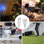 2Pack 2 Prong Extension Cord 5ft,Indoor Small and Slim Power Cable Male/Female,Lightweight Design for Decor Use, Christmas Lights & Home Appliances,White