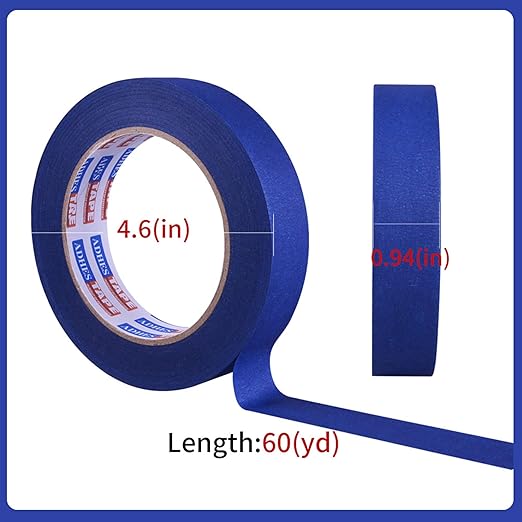 ADHES Blue Painters Tape Blue Tape, 6 Rolls x 0.94 Inch x 60 Yards Masking Tape Paint Tape for Walls, UV Anti,14 Days Clean Remove, Total 330 Yards